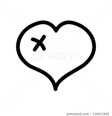 A minimal flat design icon with a modern look heart, plaster A minimal flat design icon with a modern look heart, plaster 136012695