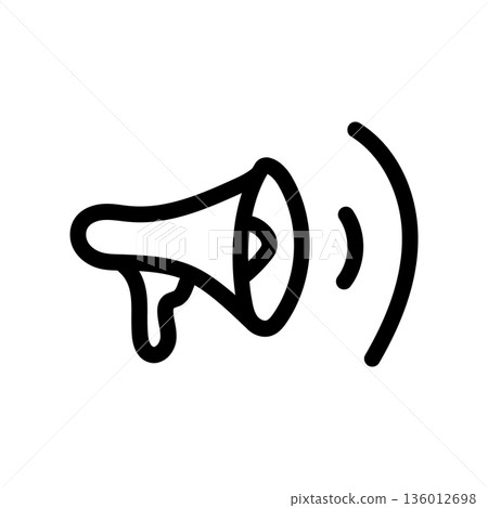 A minimal flat design icon with a modern look megaphone A minimal flat design icon with a modern look megaphone 136012698