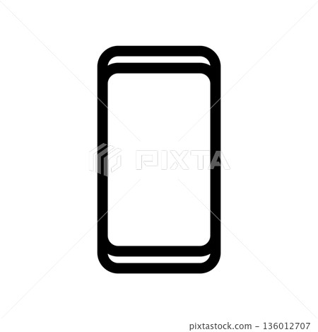 A minimal flat design icon with a modern look frameless smartphone A minimal flat design icon with a modern look frameless smartphone 136012707