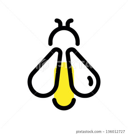 A minimal flat design icon with a modern look bee, firefly 136012727
