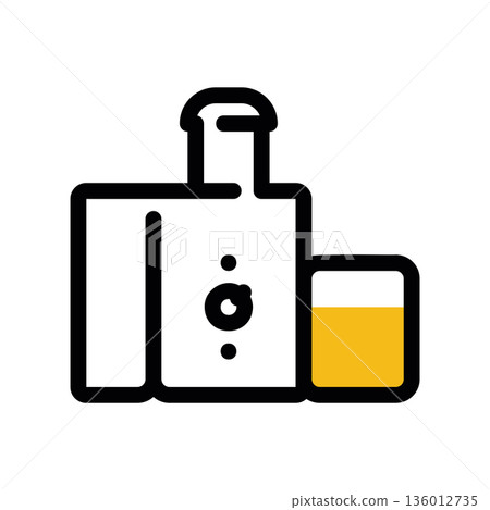 A minimal flat design icon with a modern look juicer 136012735