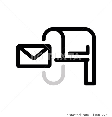 A minimal flat design icon with a modern look mailbox 136012740