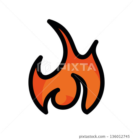 A minimal flat design icon with a modern look flame A minimal flat design icon with a modern look flame 136012745