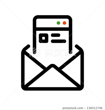 A minimal flat design icon with a modern look envelope, correspondence A minimal flat design icon with a modern look envelope, correspondence 136012746