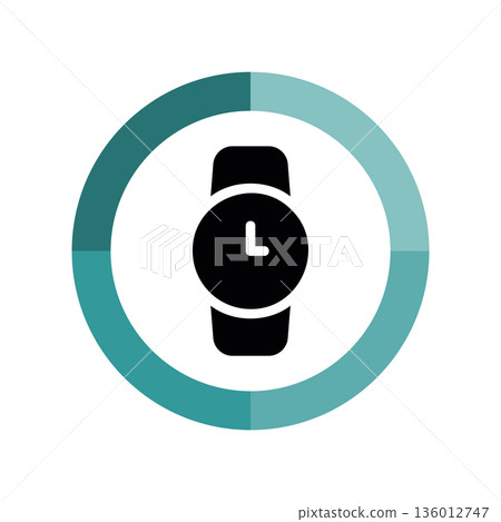 A minimal flat design icon with a modern look wrist watch 136012747