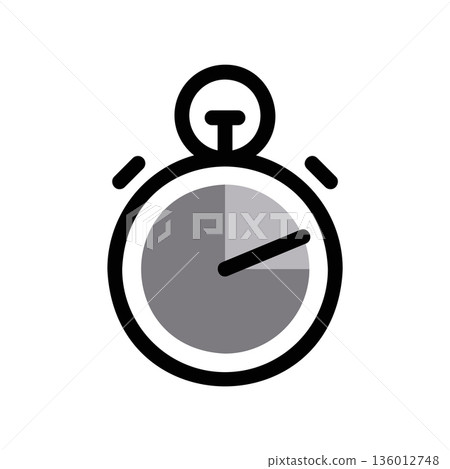 A minimal flat design icon with a modern look timer A minimal flat design icon with a modern look timer 136012748