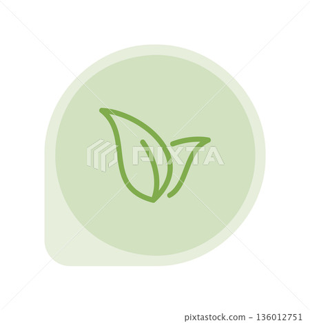 A minimal flat design icon with a modern look tea leaf A minimal flat design icon with a modern look tea leaf 136012751