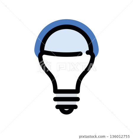 A minimal flat design icon with a modern look light bulb A minimal flat design icon with a modern look light bulb 136012755