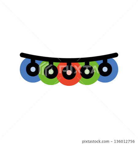 A minimal flat design icon with a modern look led garland A minimal flat design icon with a modern look led garland 136012756