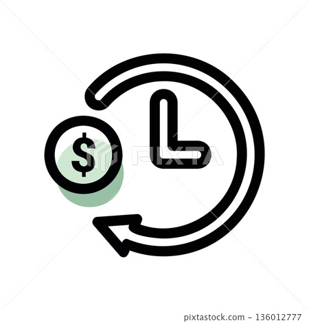 A minimal flat design icon with a modern look debt, cashback, loan 136012777