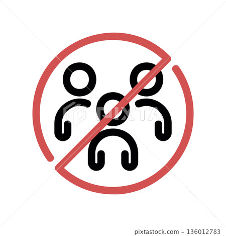 A minimal flat design icon with a modern look do not gather in groups 136012783