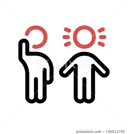 A minimal flat design icon with a modern look symptoms of the disease A minimal flat design icon with a modern look symptoms of the disease 136012785