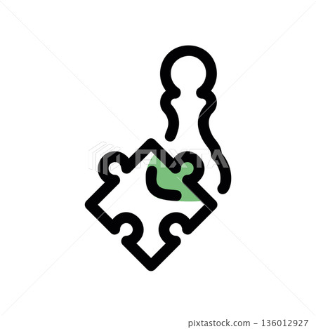 A minimal flat design icon with a modern look chess puzzle A minimal flat design icon with a modern look chess puzzle 136012927