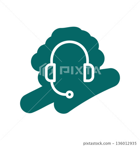 A minimal flat design icon with a modern look closed back headphones 136012935
