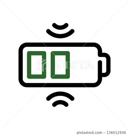 A minimal flat design icon with a modern look charging the battery 136012936