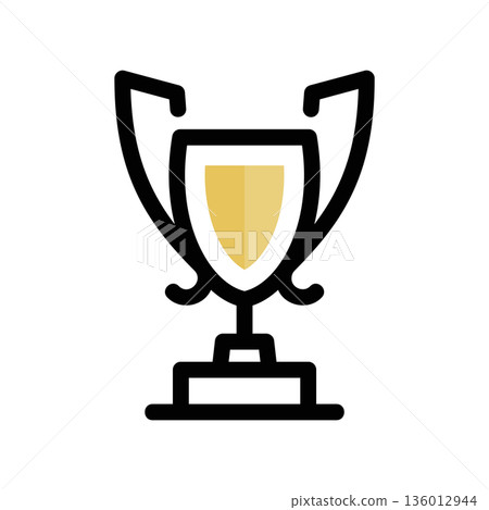 A minimal flat design icon with a modern look winner cup 136012944