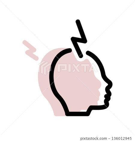 A minimal flat design icon with a modern look headache 136012945