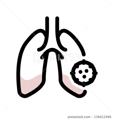 A minimal flat design icon with a modern look pneumonia A minimal flat design icon with a modern look pneumonia 136012946