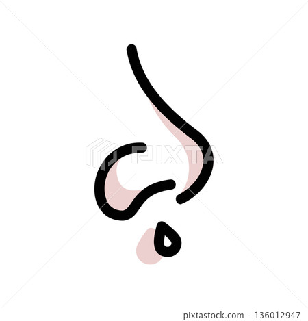 A minimal flat design icon with a modern look runny nose 136012947