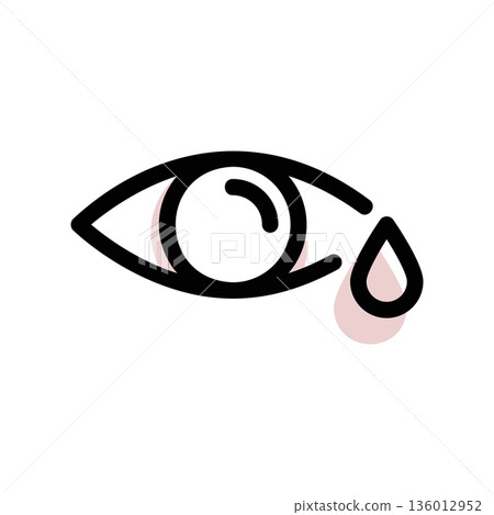 A minimal flat design icon with a modern look watery eyes 136012952