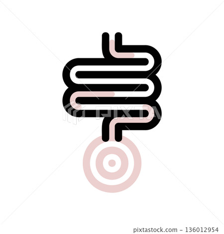 A minimal flat design icon with a modern look intestinal inflammation 136012954