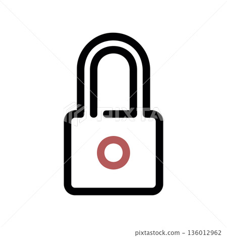 A minimal flat design icon with a modern look padlock A minimal flat design icon with a modern look padlock 136012962