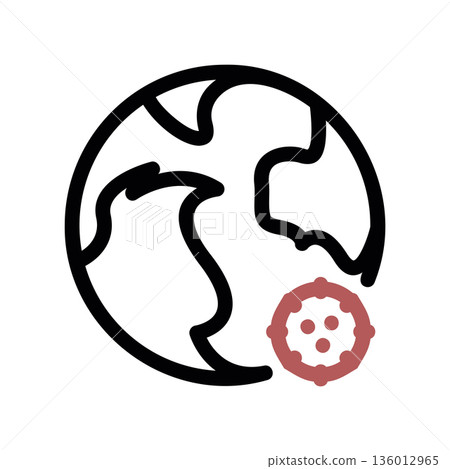 A minimal flat design icon with a modern look viral pandemic A minimal flat design icon with a modern look viral pandemic 136012965