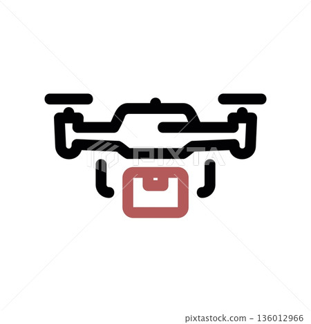 A minimal flat design icon with a modern look drone delivery 136012966
