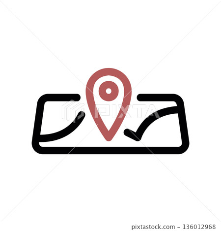 A minimal flat design icon with a modern look map location A minimal flat design icon with a modern look map location 136012968