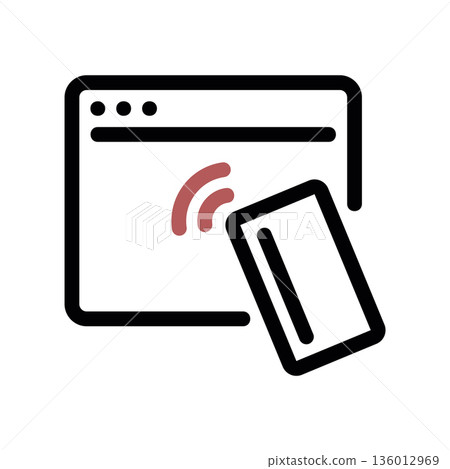 A minimal flat design icon with a modern look online payment 136012969