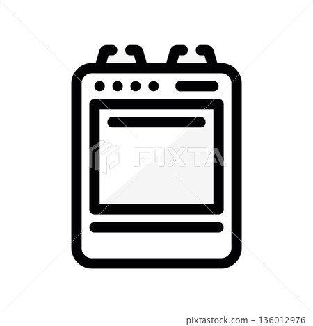 A minimal flat design icon with a modern look gas stove A minimal flat design icon with a modern look gas stove 136012976