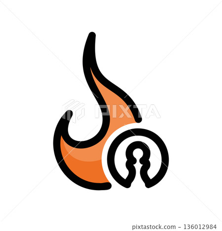 A minimal flat design icon with a modern look hot run A minimal flat design icon with a modern look hot run 136012984