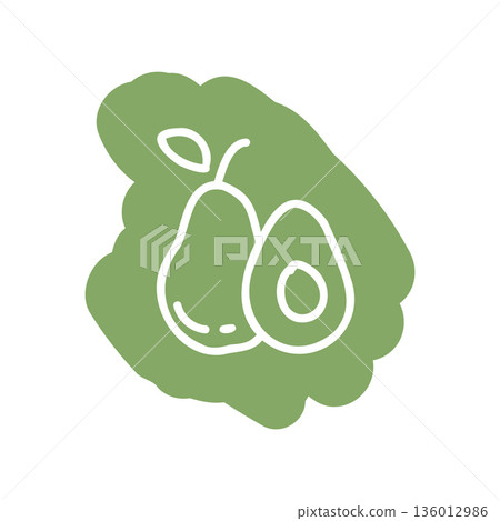 A minimal flat design icon with a modern look avocado A minimal flat design icon with a modern look avocado 136012986