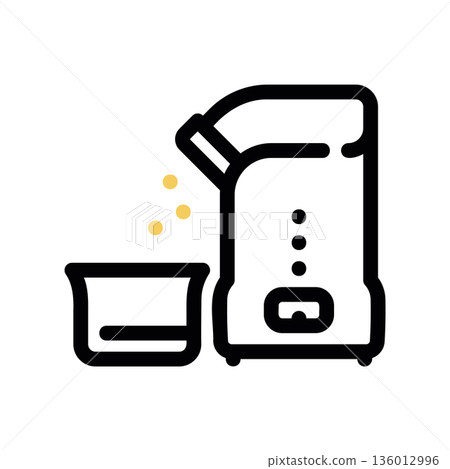 A minimal flat design icon with a modern look popcorn popper A minimal flat design icon with a modern look popcorn popper 136012996
