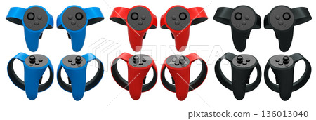 Virtual reality controllers for online gaming isolated on white background. 136013040