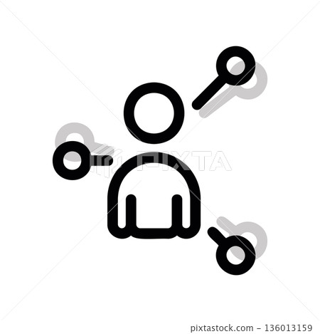 A minimal flat design icon with a modern look person 136013159