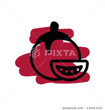 A minimal flat design icon with a modern look tomato A minimal flat design icon with a modern look tomato 136013163