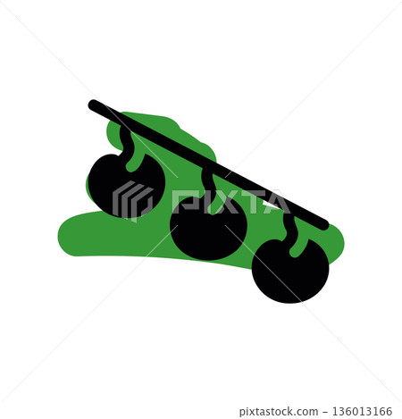 A minimal flat design icon with a modern look tomato branch 136013166