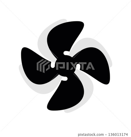 A minimal flat design icon with a modern look propeller 136013174