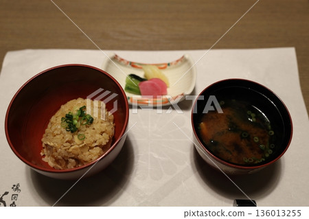 Luxury inn dinner: rice and soup Luxury inn dinner: rice and soup 136013255