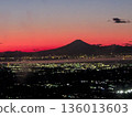 Silhouette of Mt. Fuji at sunset Silhouette of Mt. Fuji at sunset 136013603