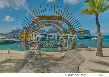 Cozumel, Mexico-December 16 2025:Cozumel is a major Caribbean cruise hub with three main terminals. It is one of the busiest ports in Mexico Cozumel, Mexico-December 16 2025:Cozumel is a major Caribbean cruise hub with three main terminals. It is one of the busiest ports in Mexico 136013713