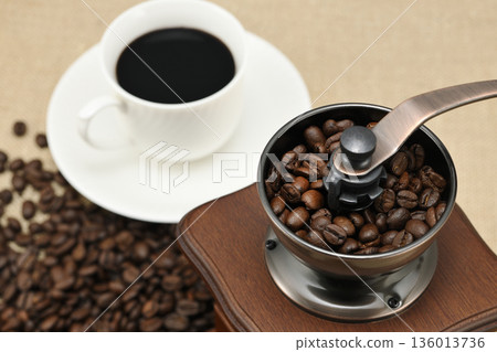Coffee beans and mills Coffee beans and mills 136013736