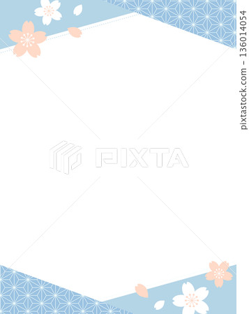 櫻花和日式圖案畫框 136014054