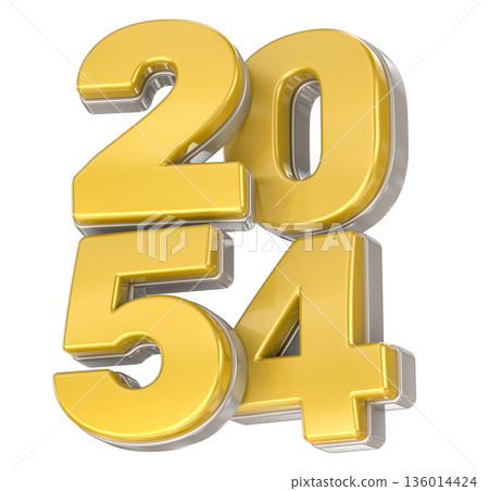 golden number 2054 with gold 3d golden number 2054 with gold 3d 136014424