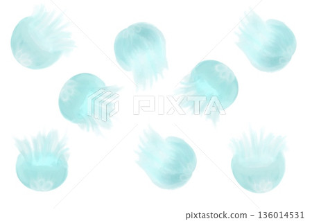 透明水母背景素材 透明水母背景素材 136014531