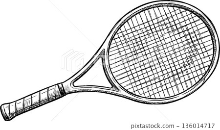 Tennis racket and ball 136014717