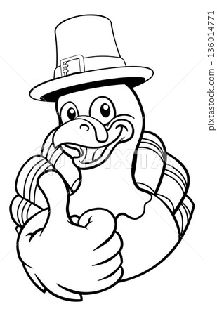 Turkey Thanksgiving Cartoon Bird Christmas Mascot 136014771