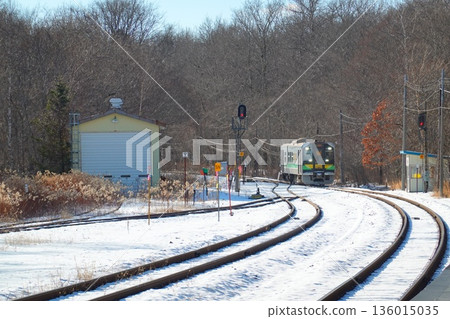 從北海道勅使利町千茂本線川湯溫泉站眺望 136015035