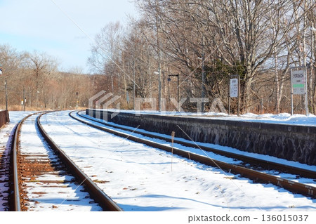 View from Kawayu Onsen Station on the Senmo Main Line in Teshikaga Town, Hokkaido 136015037